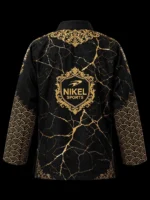 gold foil bjj gi kintsugi emperor back shield logo kintsugi crack pattern