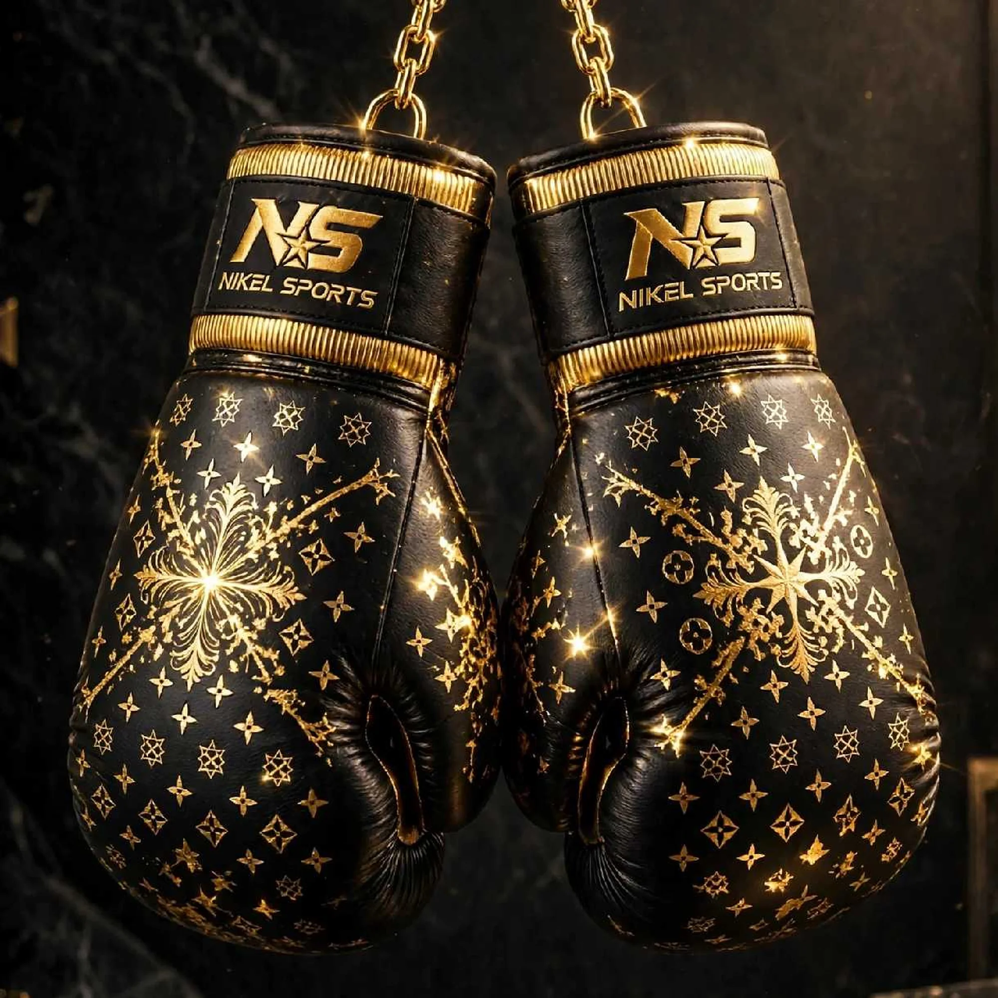 Custom Black Gold Foil Boxing Gloves for Sparring custom black gold foil boxing gloves sparring