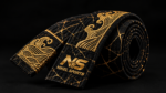 embroidered black belt gold kintsugi