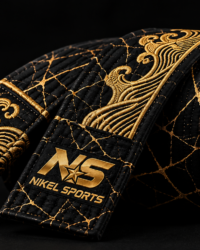 embroidered black belt gold kintsugi