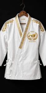 gold foil karate gi master edition front view