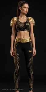 Premium Gold Foil Gym Set Movement Atelier Design 03 Gold Feather Wings Shoulder Luxe Collection Angel Wings Edition