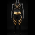 Premium Gold Foil Gym Set Movement Atelier Design 05 V Chevron Gold Cross Strap Sports Bra Minimal Luxury Edition