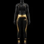 Premium Gold Foil Gym Set Movement Atelier Design 09 Gold Drip Paint Waist Band Leggings Drip Art Luxe Edition