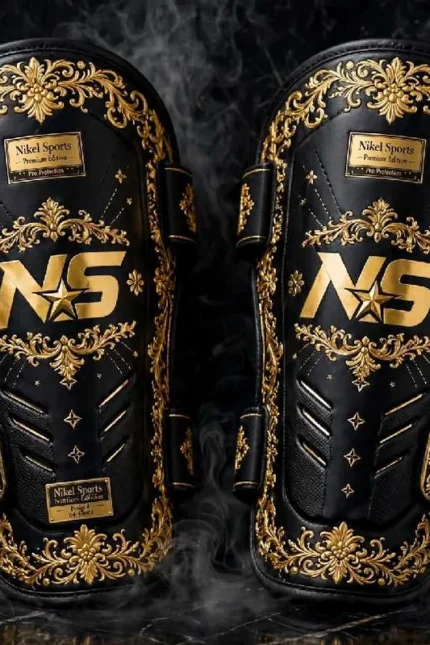 Premium Gold Foil Shin Guards Combat Atelier Design 01 Barocco Ornate Gold Foil NS Luxe Premium Edition Luxury