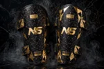 Premium Gold Foil Shin Guards Combat Atelier Design 07 Constellation Galaxy Gold Foil Geometric Space Edition